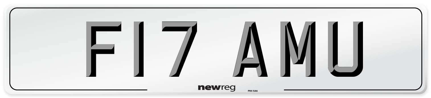 F17 AMU Number Plate from New Reg